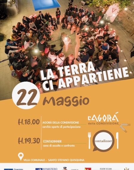 Contadinner e Agorà della Condivisione: incontro il 22 maggio per costruire il futuro di Santo Stefano Quisquina