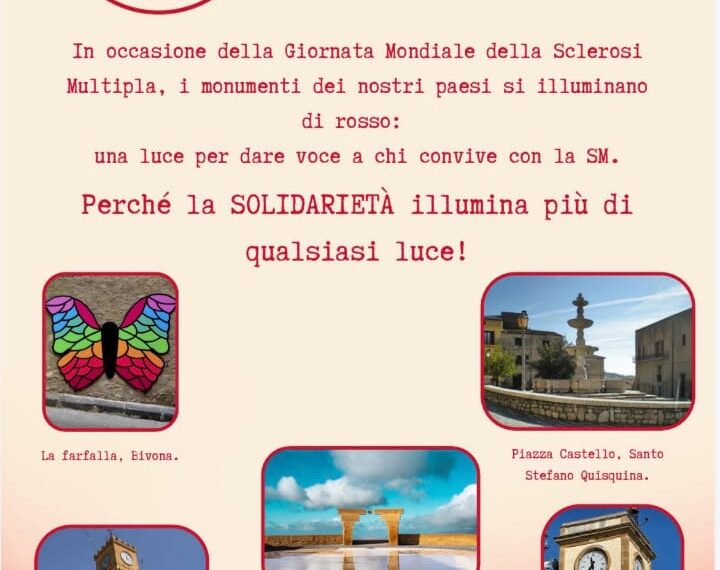 Giornata Mondiale della Sclerosi Multipla: i monumenti Sicani si tingeranno di rosso